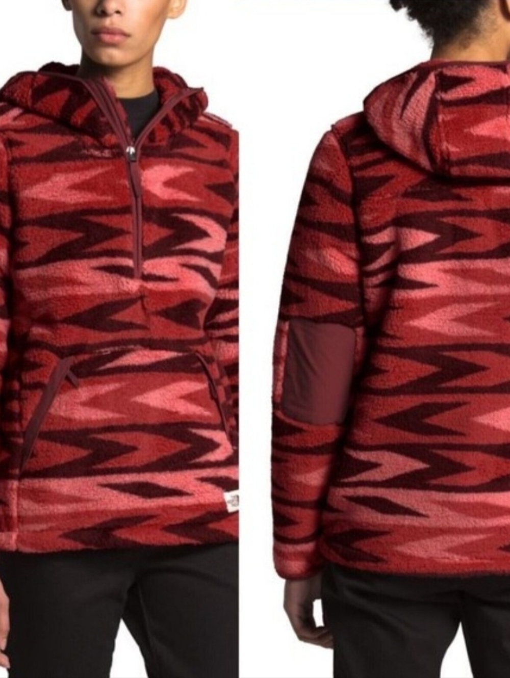 The North Face Campshire Pullover Hoodie 2.0 Womans M Sunbaked Red Arrow